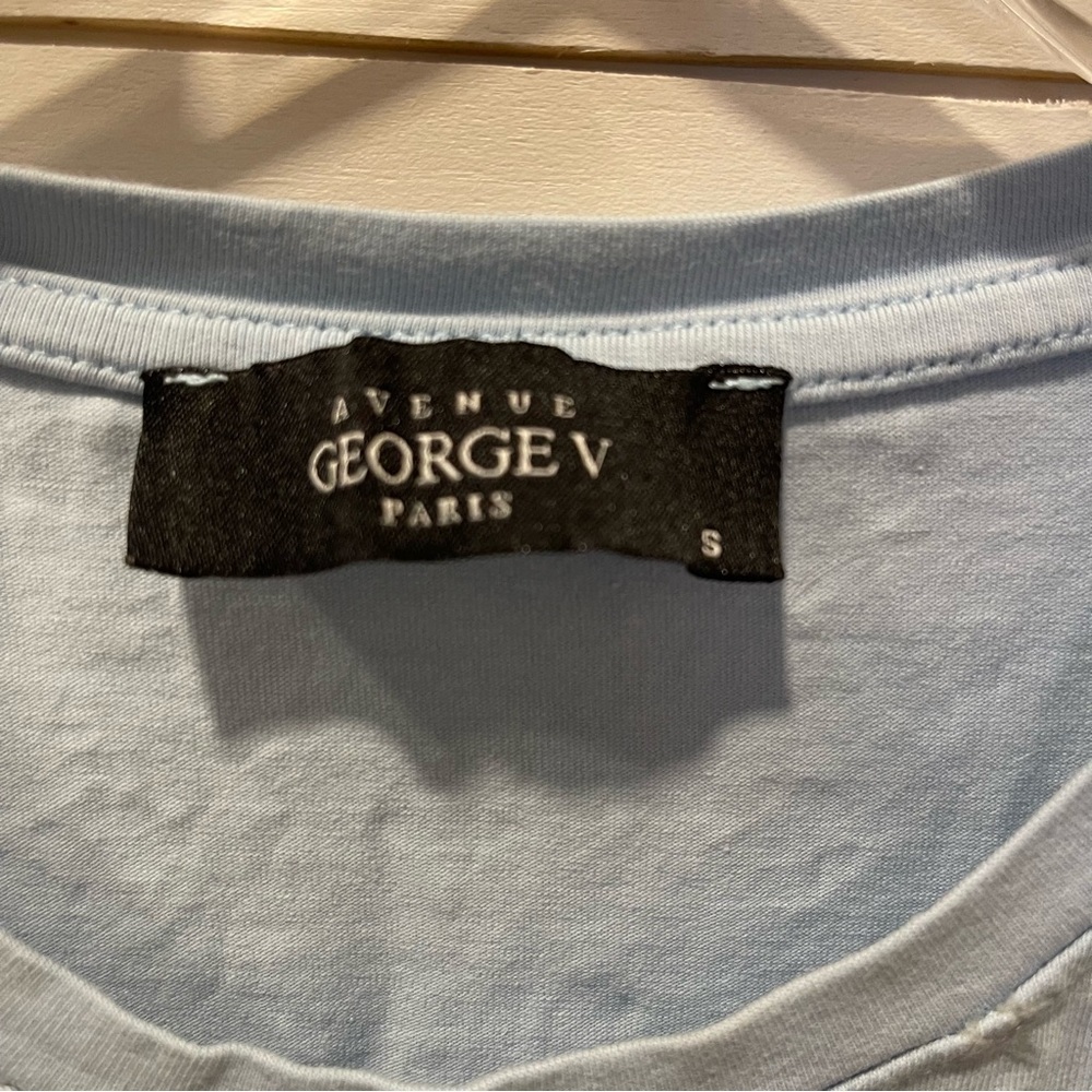 Avenue George V Paris Logo Light Blue Mens Tee Shirt Size Small - Picture 2 of 10